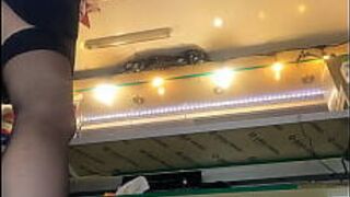 Sexy milf with long legs and big pussy lips upskirt at work porn video