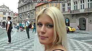 Wild public sex with horny blonde girl porn video